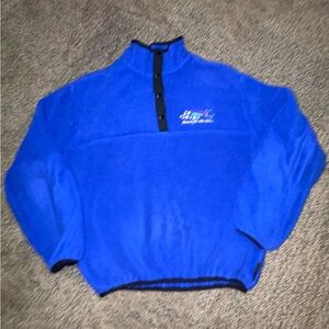 Vntg Sportsmaster Polartec Blue Fleece Pullover Jacket -Reach For The Stars -EUC